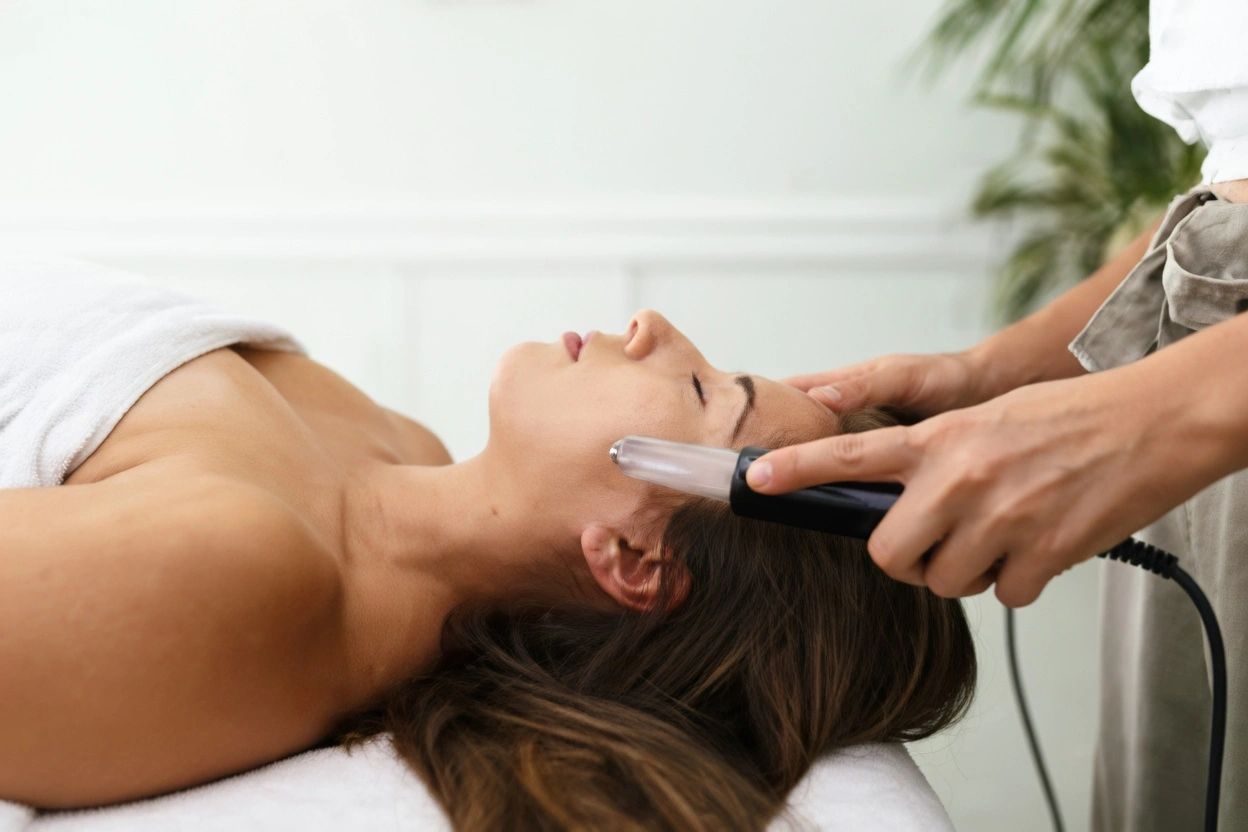 A lymphatic enhancement therapy session in progress
